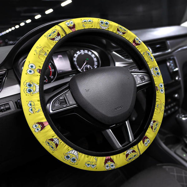 Spongebob Squarepants Custom Steering Wheel Cover-ezcustomcar-1