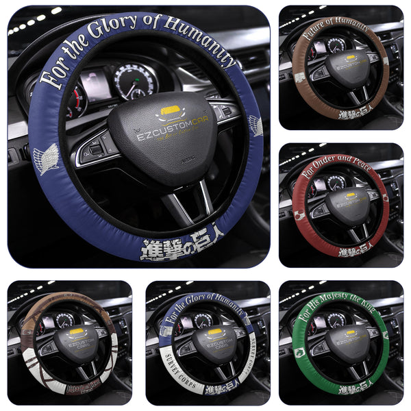 Attack on Titan Squads Anime Steering Wheel Cover - Universal Fit (15 Inch) - EzCustomcar - 1