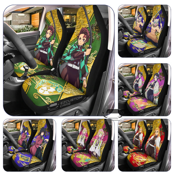 Personalize Your Ride with Demon Slayer Car Seat Covers - Universal Fit for All Cars - EzCustomcar - 1