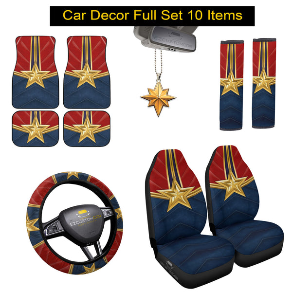 Captain Marvel Suite Avengers Car Bundle Pack Accessories Combo - EzCustomcar - 1