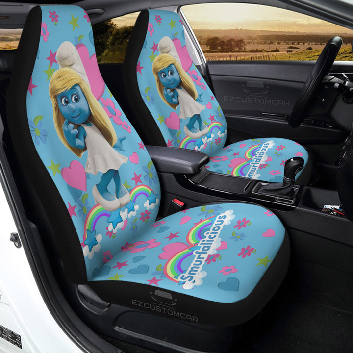 Smurfette Car Seat Covers Custom for Smurfs Car Decoration - EzCustomcar - 3