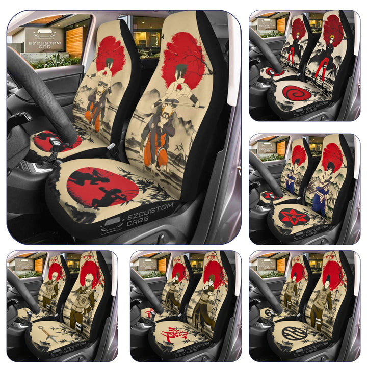 Naruto Characters Vintage Car Seat Covers Anime Mixed Antique Artwork - EzCustomcar - 1