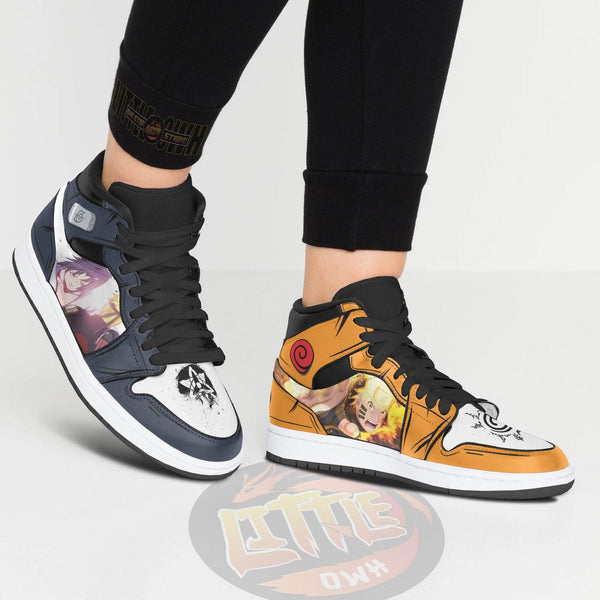 Anime Kid Shoes Naruto Custom Boot Sneakers Naruto x Sasuke - EzCustomcar - 1