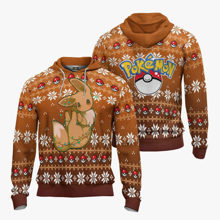 Eevee Cute Pokemon Ugly Christmas Sweater - EzCustomcar - 5