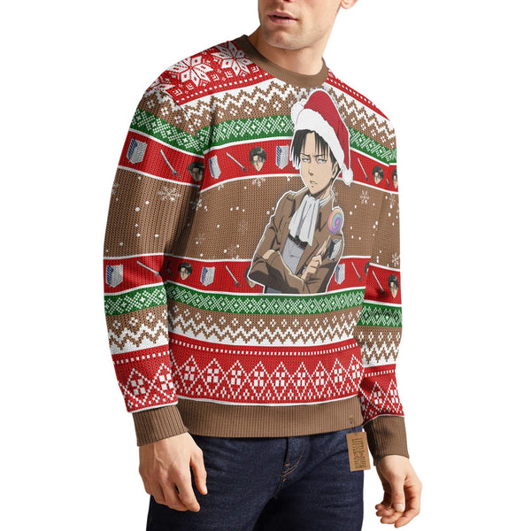 Attack On Titan Ugly Christmas Sweater Levi Ackerman - EzCustomcar - 1