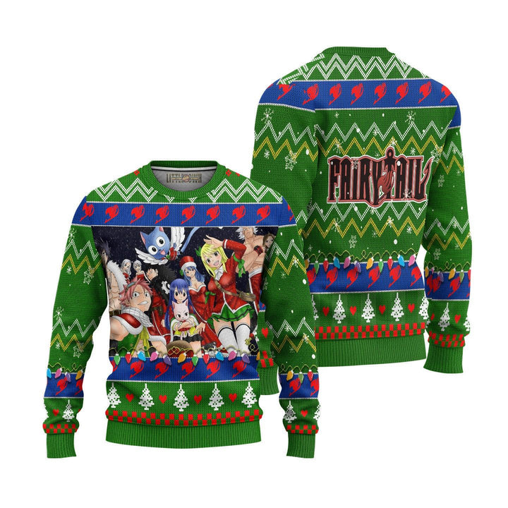 Fairy Tail Ugly Christmas Sweater Green - EzCustomcar - 1