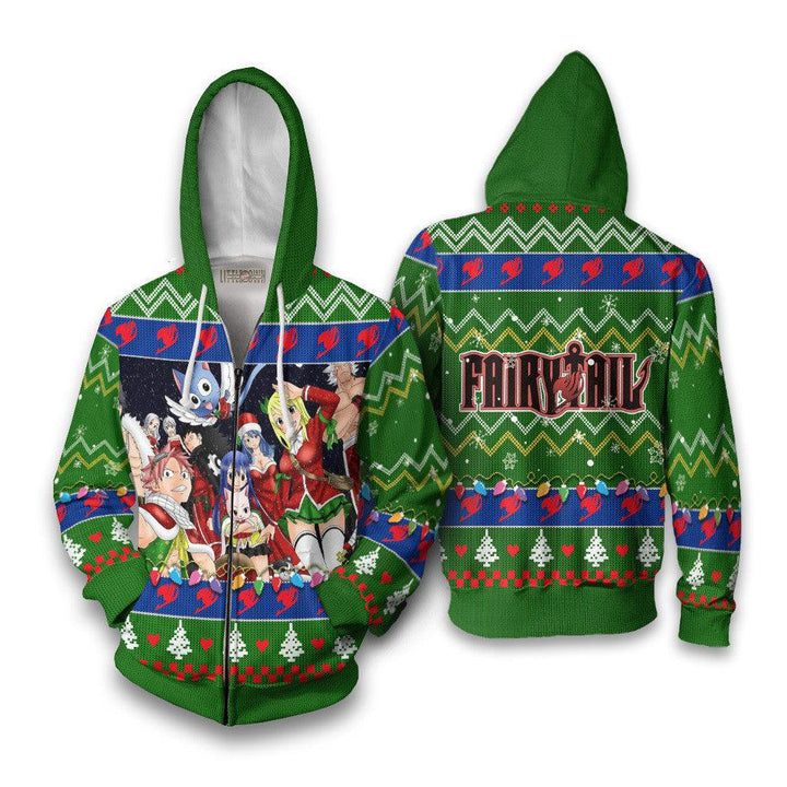 Fairy Tail Ugly Christmas Sweater Green - EzCustomcar - 5