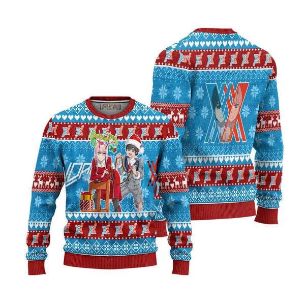 Darling In The Franxx Ugly Christmas Sweater Zero Two x Hiro - EzCustomcar - 1