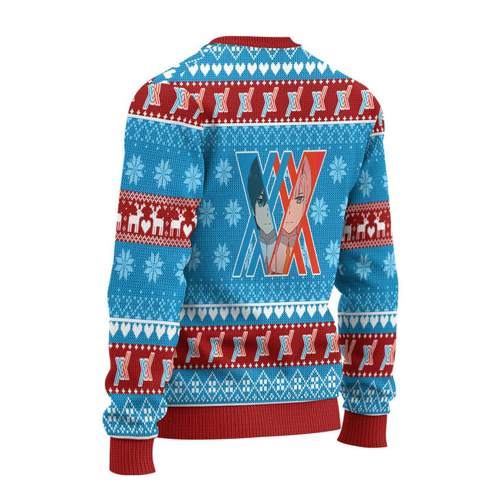 Darling In The Franxx Ugly Christmas Sweater Zero Two x Hiro - EzCustomcar - 3