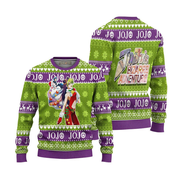 JoJo's Bizarre Adventure Jolyne x Iggy Ugly Christmas Sweater - EzCustomcar - 1