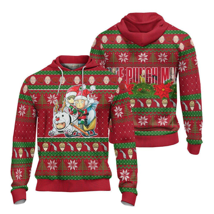 One Punch Man Saitama x Genos Ugly Christmas Sweater - EzCustomcar - 4