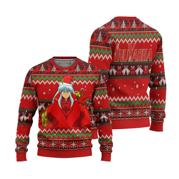 Inuyasha Knitted Ugly Christmas Sweater Red - EzCustomcar - 1