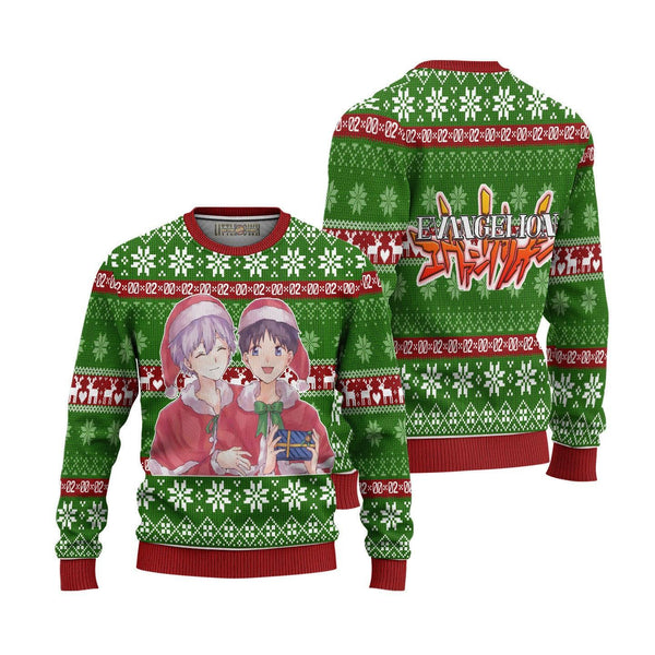Neon Genesis Evangelion Shinji x Kaworu Ugly Christmas Sweater - EzCustomcar - 1