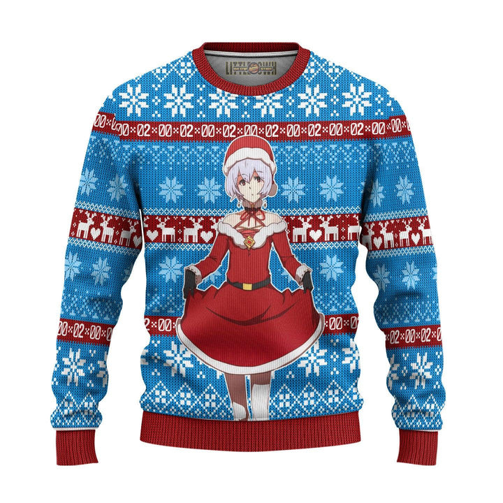 Neon Genesis Evangelion Rei Ugly Christmas Sweater - EzCustomcar - 2