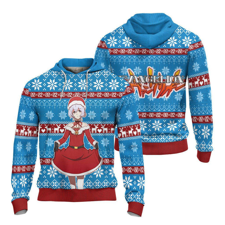 Neon Genesis Evangelion Rei Ugly Christmas Sweater - EzCustomcar - 4