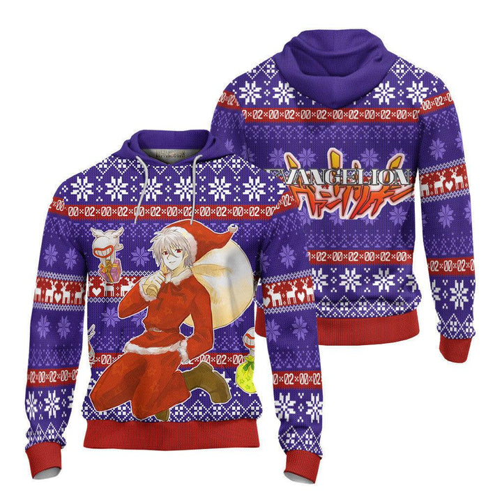 Neon Genesis Evangelion Kaworu Ugly Christmas Sweater - EzCustomcar - 4