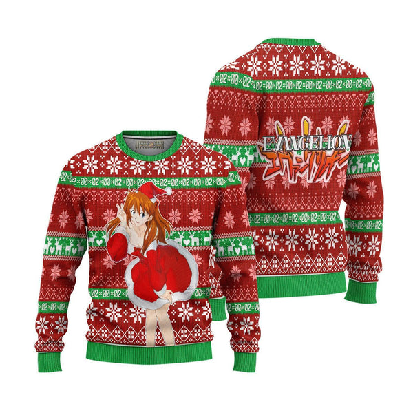 Neon Genesis Evangelion Asuka Ugly Christmas Sweater - EzCustomcar - 1