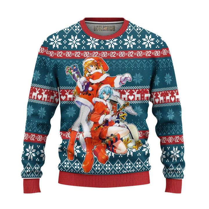 Neon Genesis Evangelion Knitted Ugly Christmas Sweater - EzCustomcar - 2