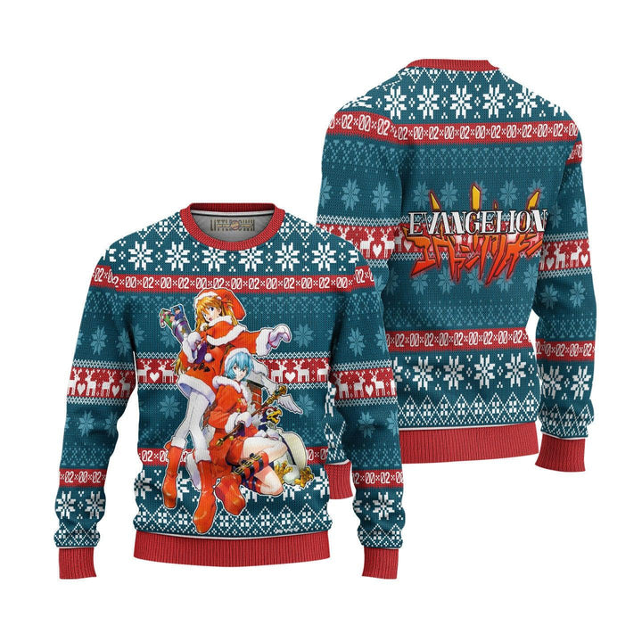 Neon Genesis Evangelion Knitted Ugly Christmas Sweater - EzCustomcar - 1