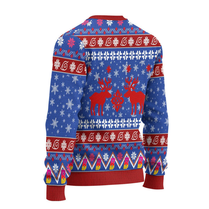 Boruto Naruto Chibi Knitted Ugly Christmas Sweater Blue - EzCustomcar - 3