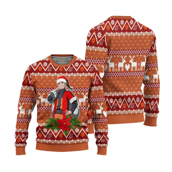 Naruto Uzumaki Knitted Ugly Christmas Sweater Orange x Red - EzCustomcar - 1