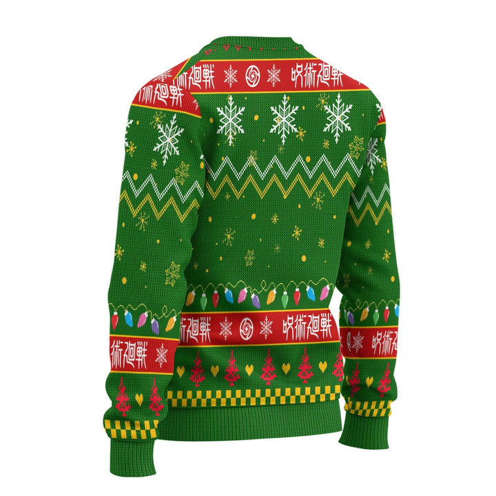 Jujutsu Kaisen Characters Knitted Ugly Christmas Sweater Green - EzCustomcar - 2