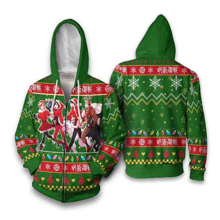 Jujutsu Kaisen Characters Knitted Ugly Christmas Sweater Green - EzCustomcar - 5
