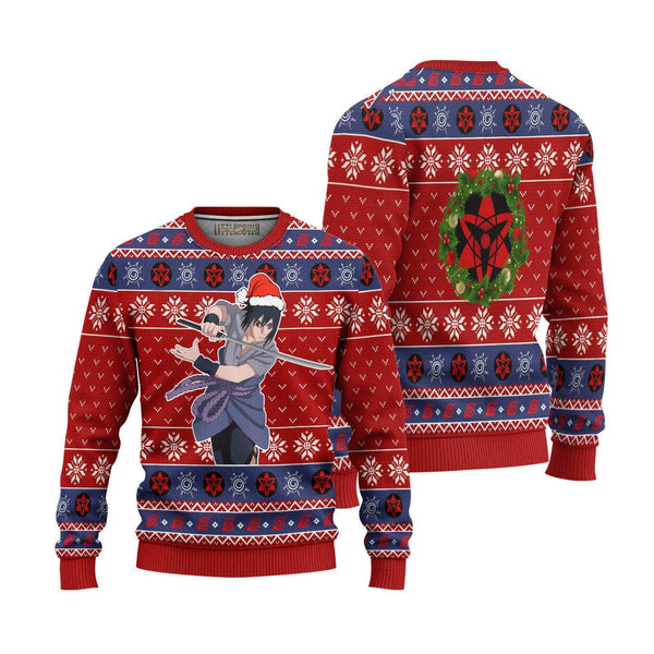 Sasuke Ugly Christmas Sweater Naruto Sharingan x Rinnegan Ugly Christmas Sweater - EzCustomcar - 1