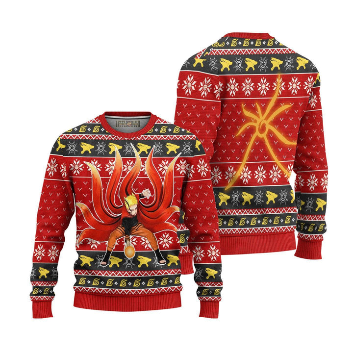 Naruto Baryon Mode Knitted Ugly Christmas Sweater - EzCustomcar - 1