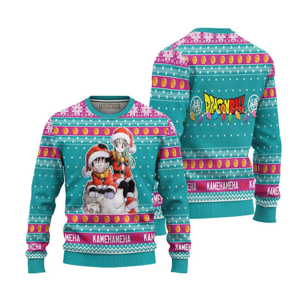 Dragon Ball Ugly Christmas Sweater Goku x Bulma - EzCustomcar - 1
