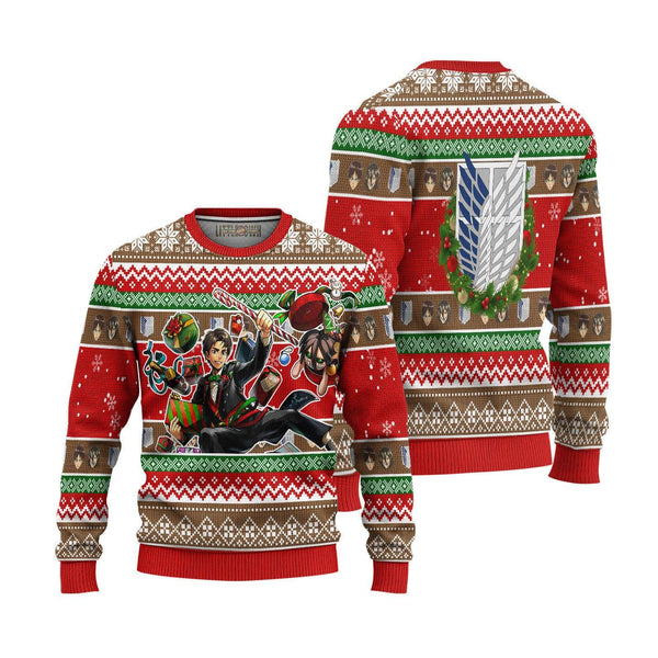 Attack On Titan Ugly Christmas Sweater Eren Yeager - EzCustomcar - 1