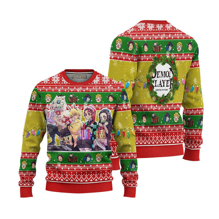 Demon Slayer Characters Ugly Christmas Sweater Ugly Christmas Sweater - EzCustomcar - 1