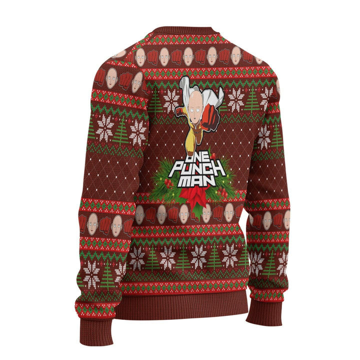 One Punch Man Ugly Christmas Sweater Saitama Ugly Christmas Sweater - EzCustomcar - 3