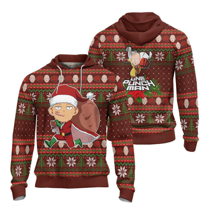 One Punch Man Ugly Christmas Sweater Saitama Ugly Christmas Sweater - EzCustomcar - 4