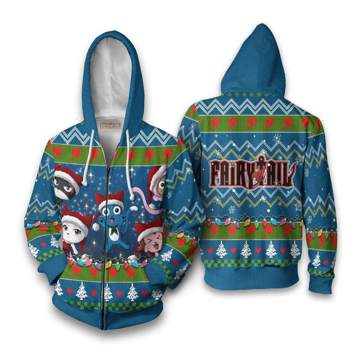 Fairy Tail Happy and Friend Ugly Christmas Sweater - EzCustomcar - 5