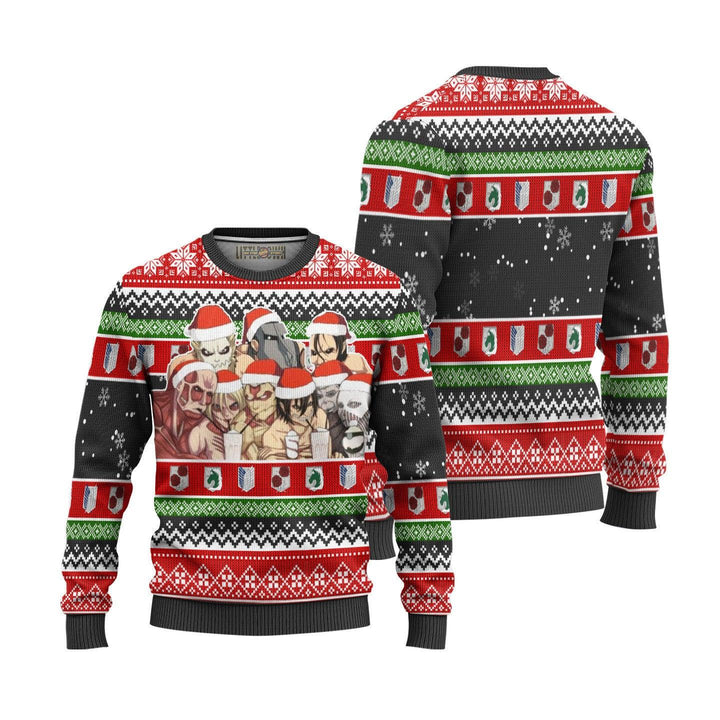 Attack On Titan Titans Ugly Christmas Sweater - EzCustomcar - 1