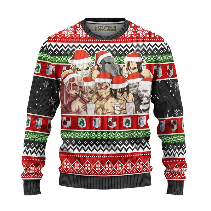 Attack On Titan Titans Ugly Christmas Sweater - EzCustomcar - 2