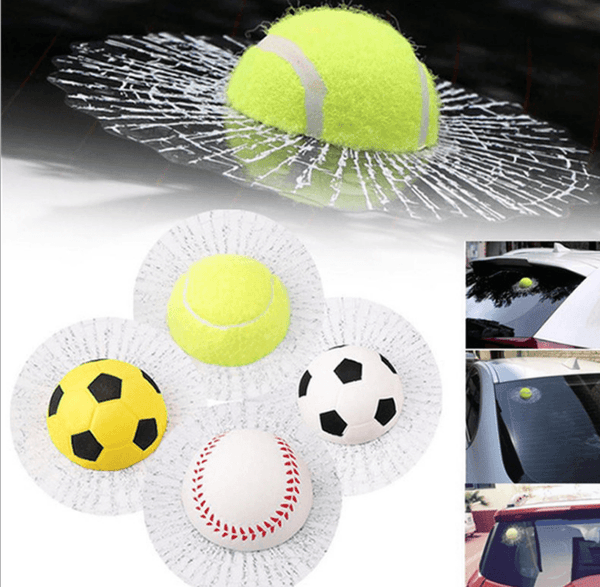 Tennis Ball Broken 3D Stereo Car Sticker Funny Car Window Decal - EzCustomcar - 1