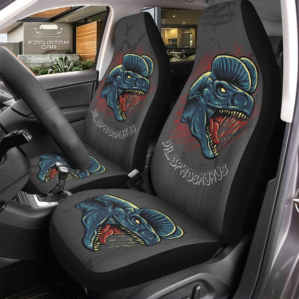 Dinosaur Car Seat Covers Custom Dilophosaurus Car Accessories - EzCustomcar - 1