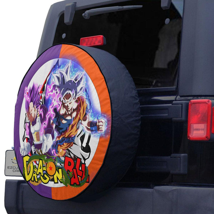 Goku Ultra Instinct x Vegeta Ultra Ego Spare Tire Cover Custom Dragon Ball Anime Car Accessories - EzCustomcar - 2