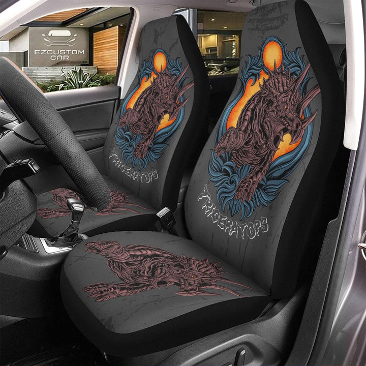 Triceratops Car Seat Covers Custom Dinosaur Car Accessories - EzCustomcar - 1
