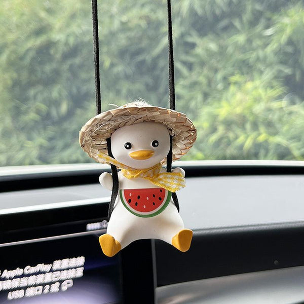Swinging Duck Rearview Mirror Accessories, Anime Car Ornament, Anime Car Decoration Accessories - EzCustomcar - 1