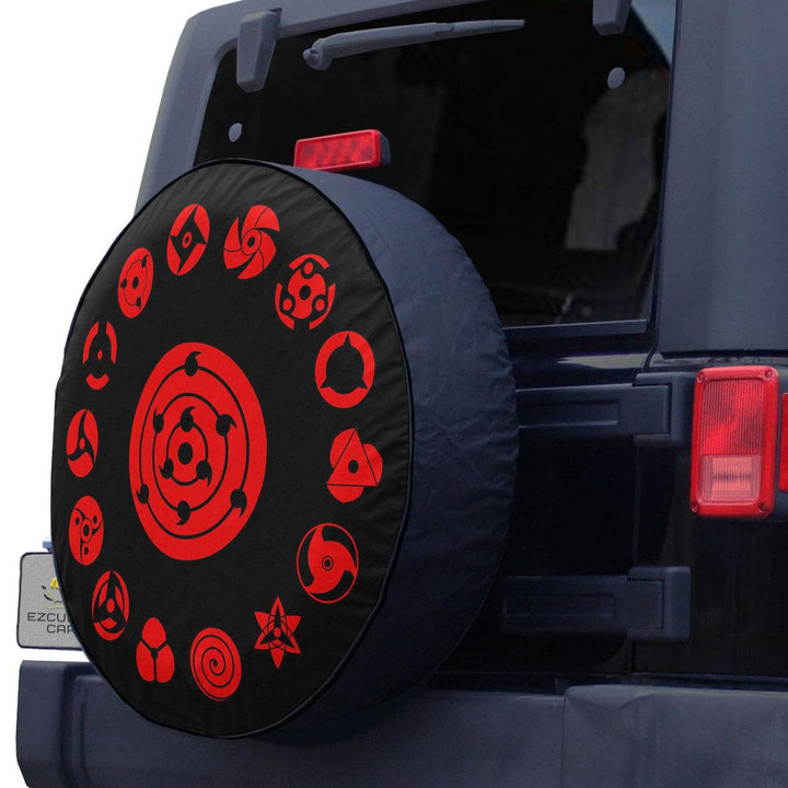 Naruto Anime Car Accessories Custom Uchiha Sharingan Eyes Spare Tire Cover - EzCustomcar - 2
