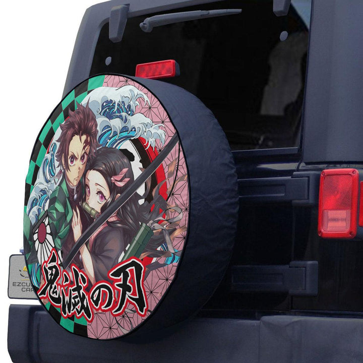 Tanjiro x Nezuko Spare Tire Cover Demon Slayer Anime Custom Car Accessories - EzCustomcar - 2