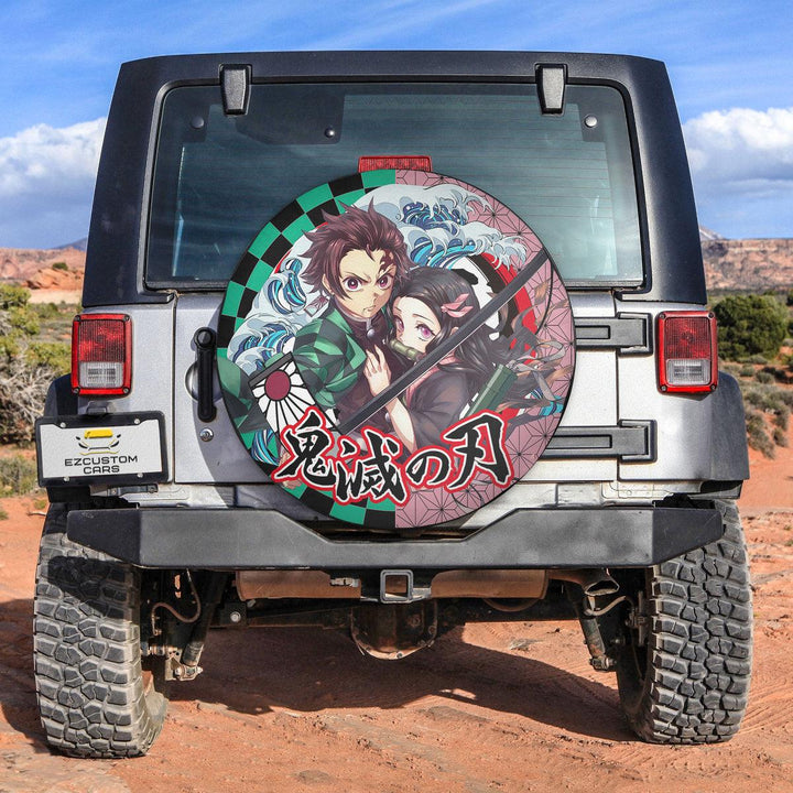 Tanjiro x Nezuko Spare Tire Cover Demon Slayer Anime Custom Car Accessories - EzCustomcar - 3