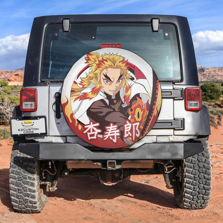 Kyojuro Rengoku Spare Tire Cover Custom Demon Slayer Anime Car Accessories - EzCustomcar - 3
