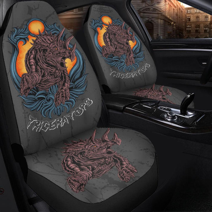 Triceratops Car Seat Covers Custom Dinosaur Car Accessories - EzCustomcar - 2
