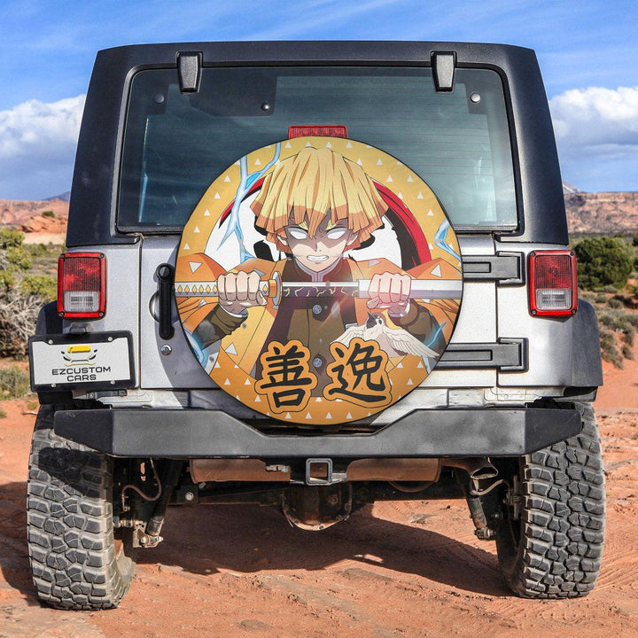 Zenitsu Agatsuma Spare Tire Cover Custom Demon Slayer Anime Car Accessories - EzCustomcar - 3
