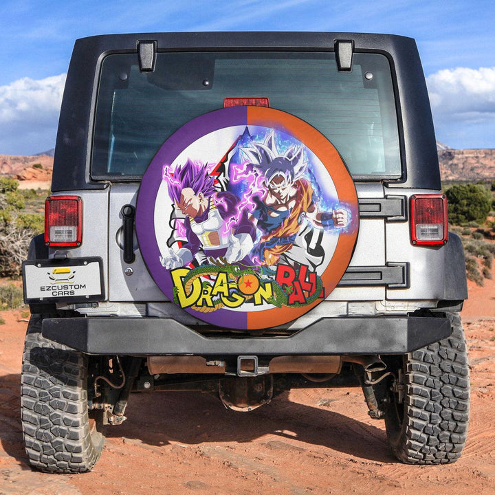 Goku Ultra Instinct x Vegeta Ultra Ego Spare Tire Cover Custom Dragon Ball Anime Car Accessories - EzCustomcar - 3