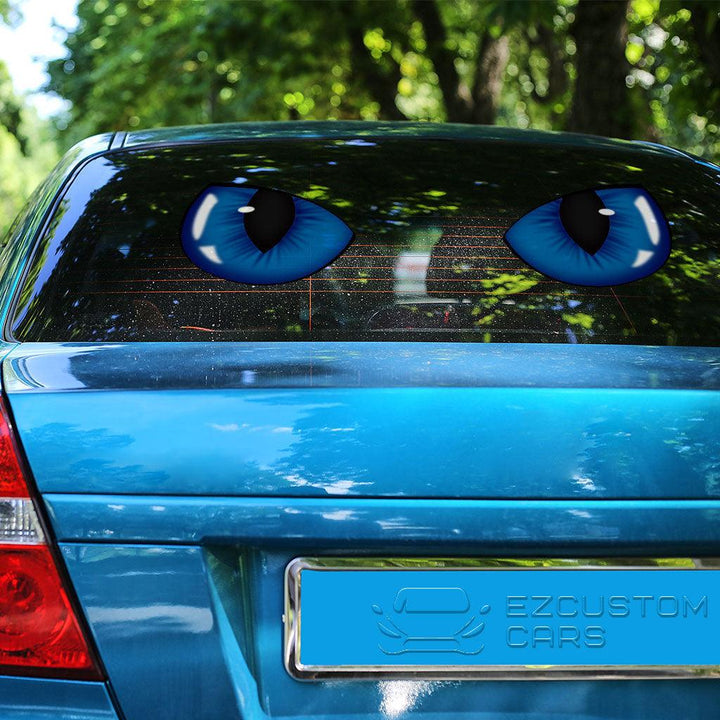 Animal Car Accessories Blue Cat Eyes Custom Car Sticker - EzCustomcar - 3